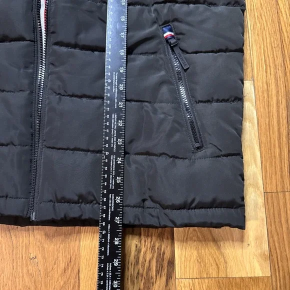 Tommy Hilfiger Men's Medium Puffer Jacket Black Hooded Warm Like Down Coat NWT‎ - Picture 13 of 14